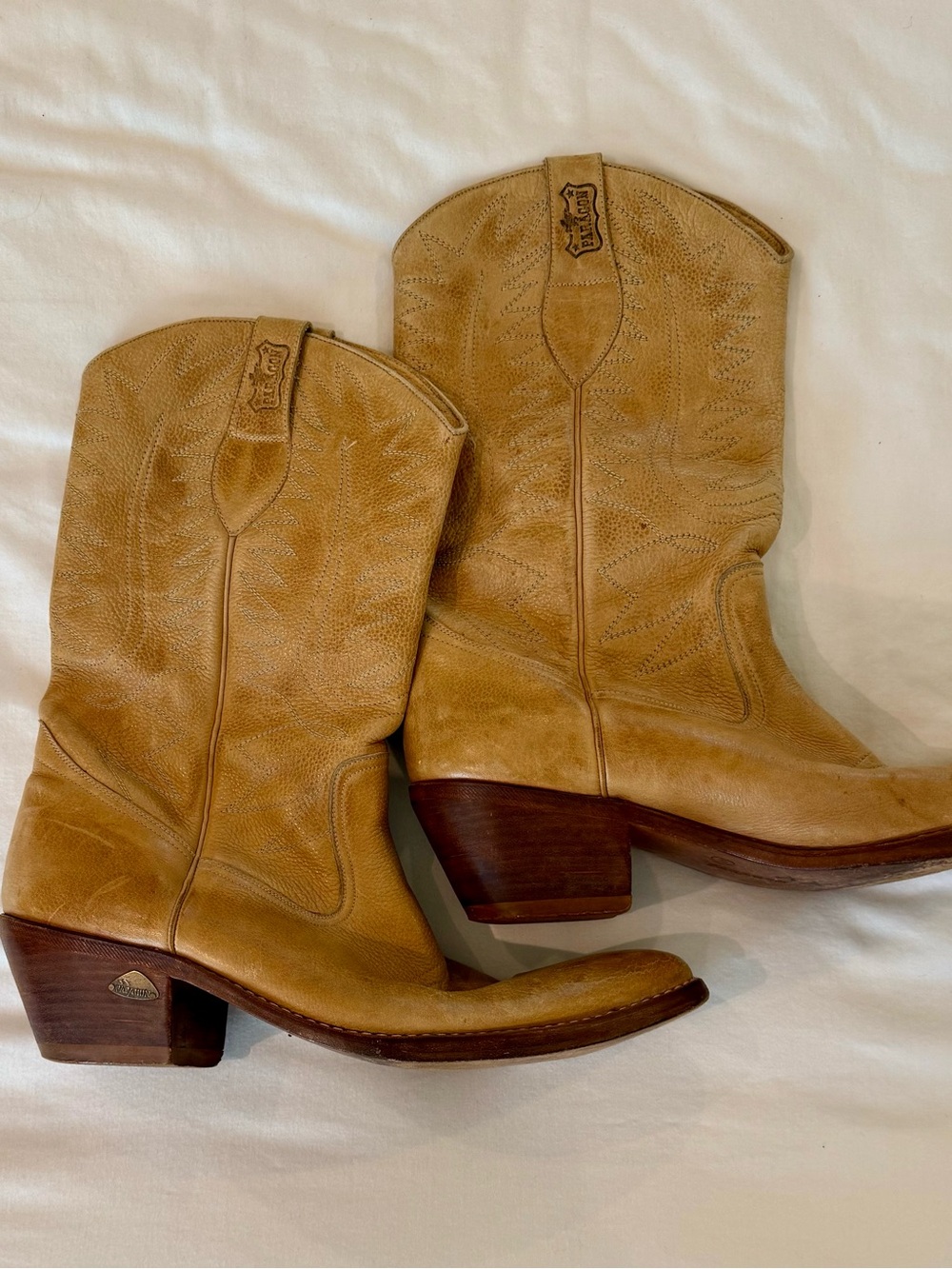 PARAGON Men's Tan Leather Western Cowboy Boots